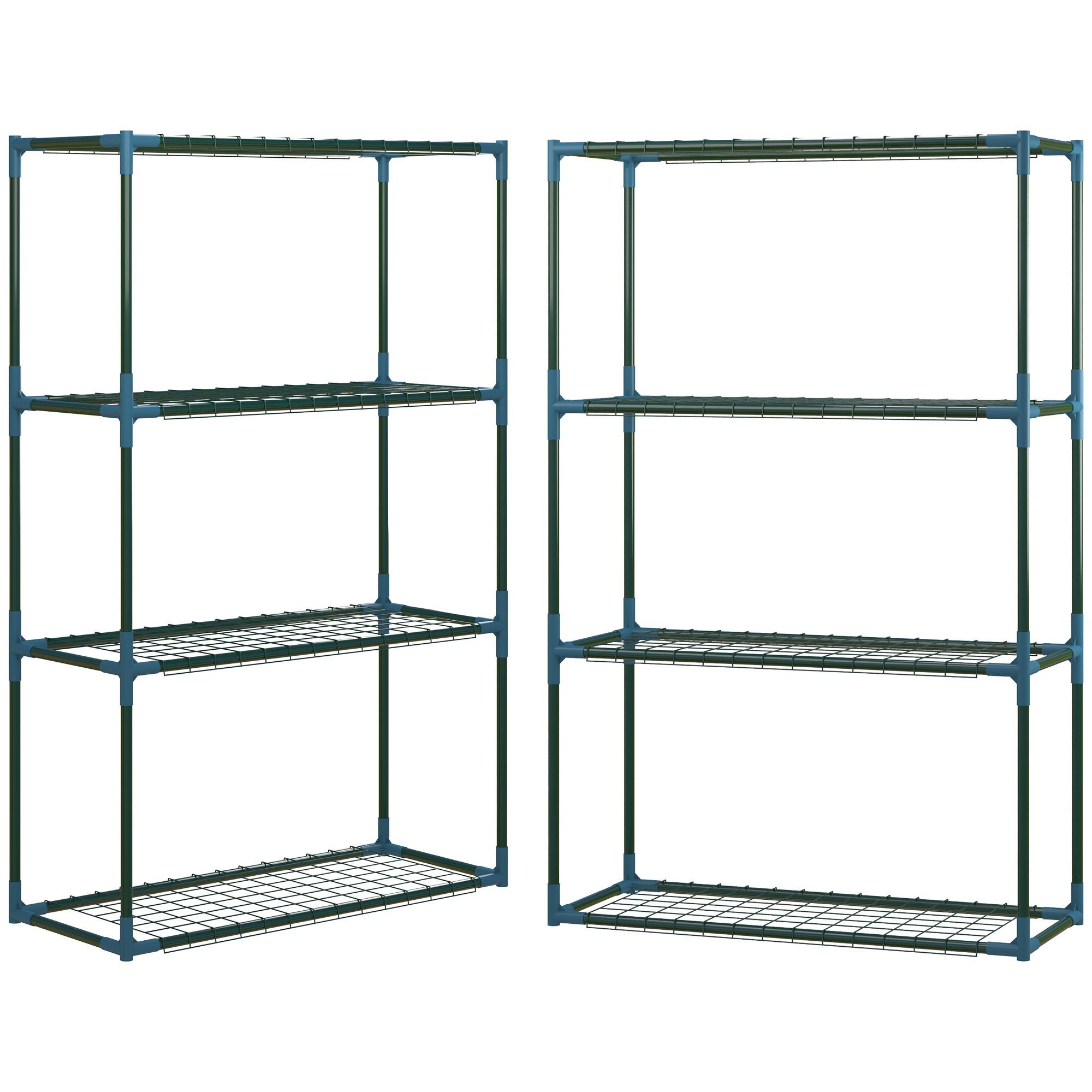 PFLANZENREGAL, Stahl, Grün - Grün, Metall (27/110/70cm) - Outsunny
