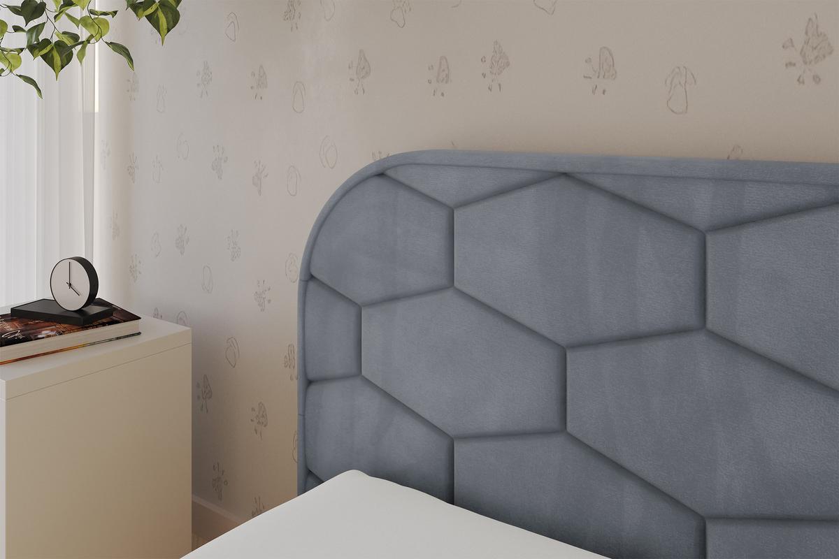 EINZELLBETT Jugendbett mit Bettkasten und Matratze H3/H4, Rechts - JAXY 80x200 Grau - Blaugrau, Holzwerkstoff/Textil (80/200cm) - ALTDECOR