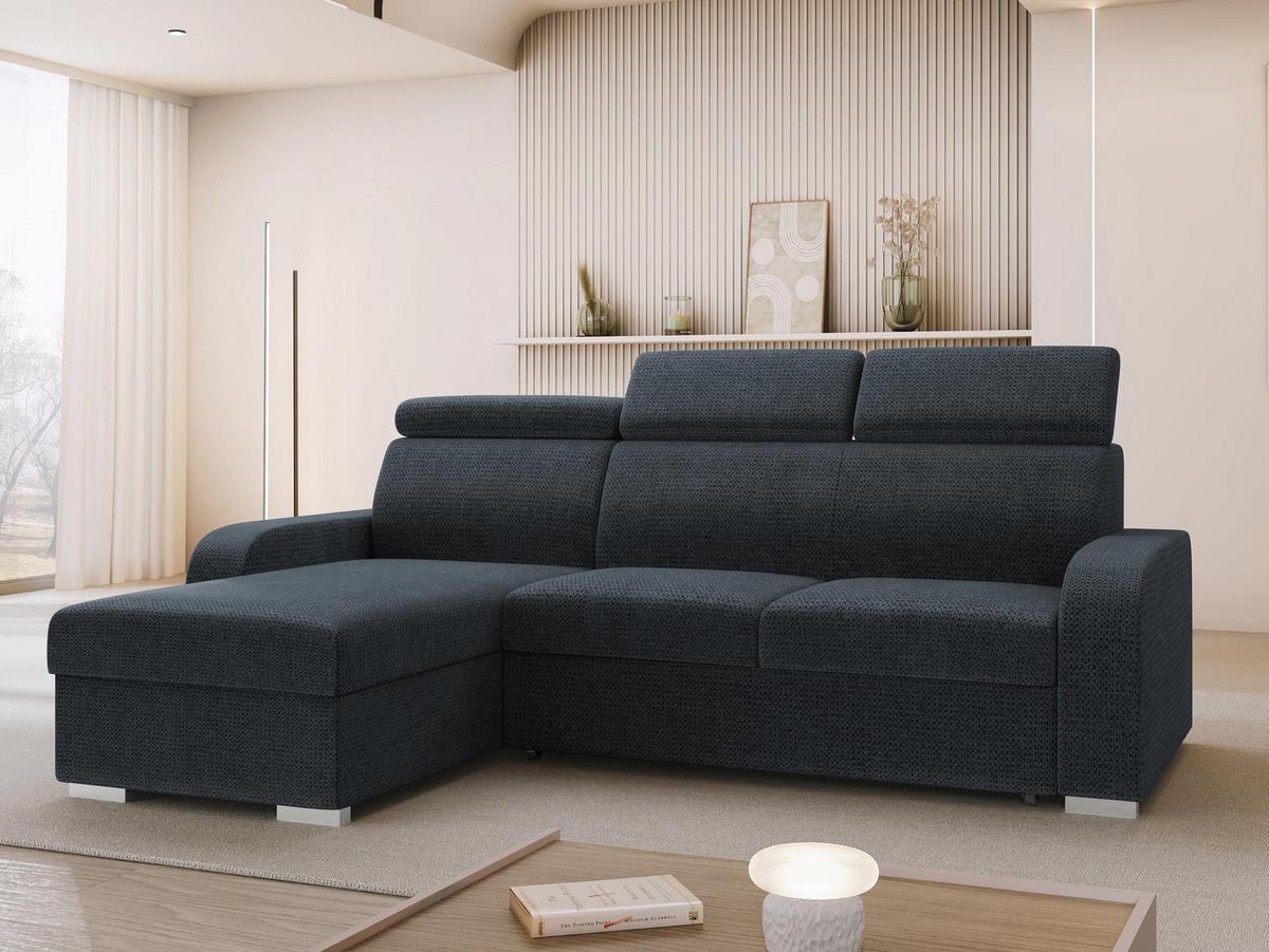 ECKSOFA Oslo 2rLC - Silberfarben/Blaugrau, Holz/Textil (235/170cm) - MIRJAN24