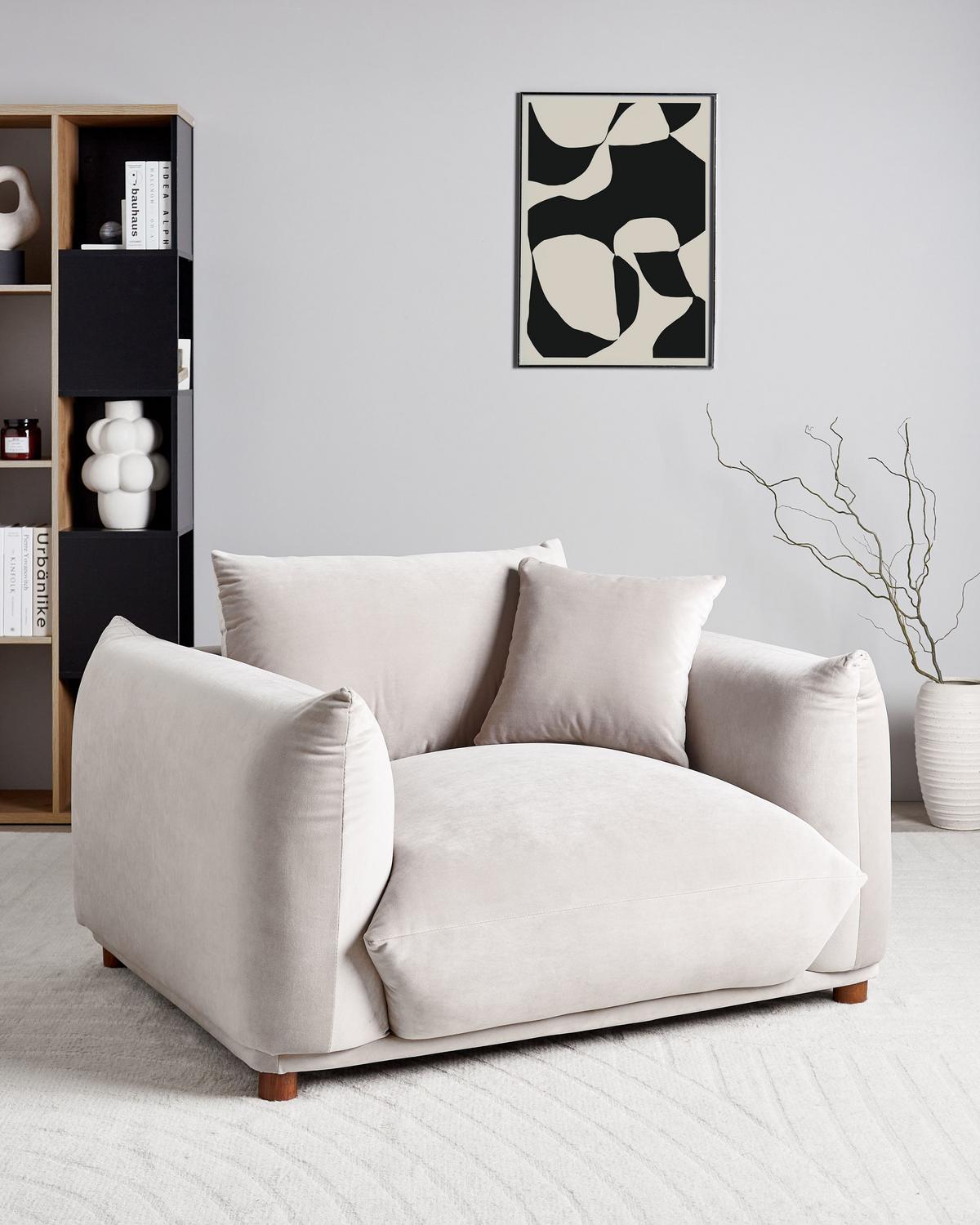 SESSEL Taupe Luvos - Taupe/Braun, Textil (120/74/108cm) - Beliani