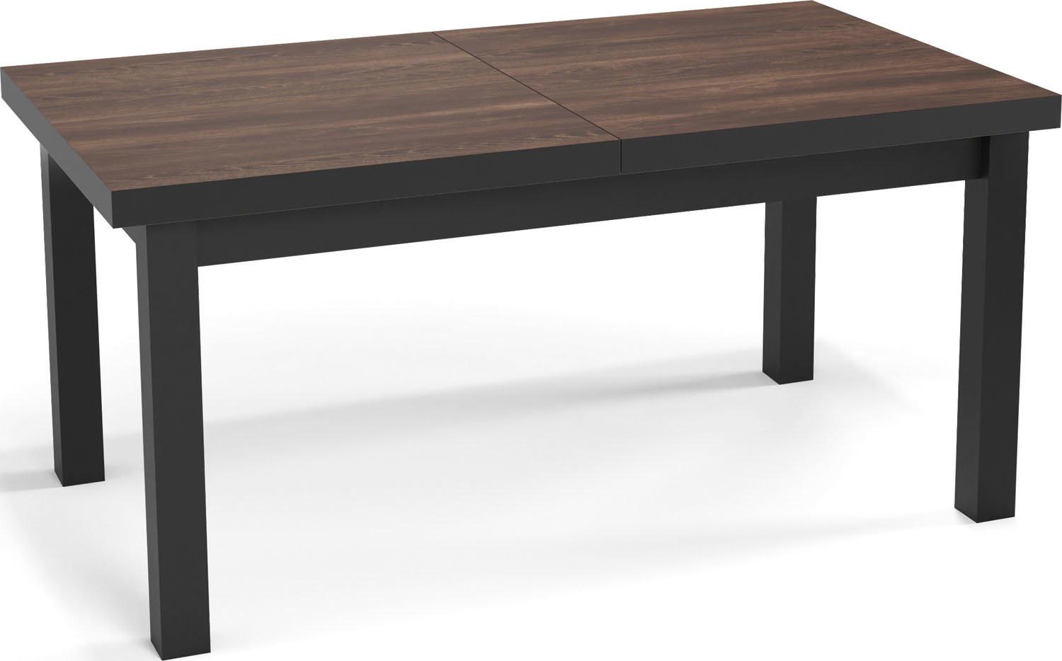 ESSTISCH Gemini rechteckig ausziehbar, Wotan Eiche 120-160/80/78 cm - Kastanienfarben/Schwarz, Holz/Holzwerkstoff (80/160/78cm) - WFL GROUP