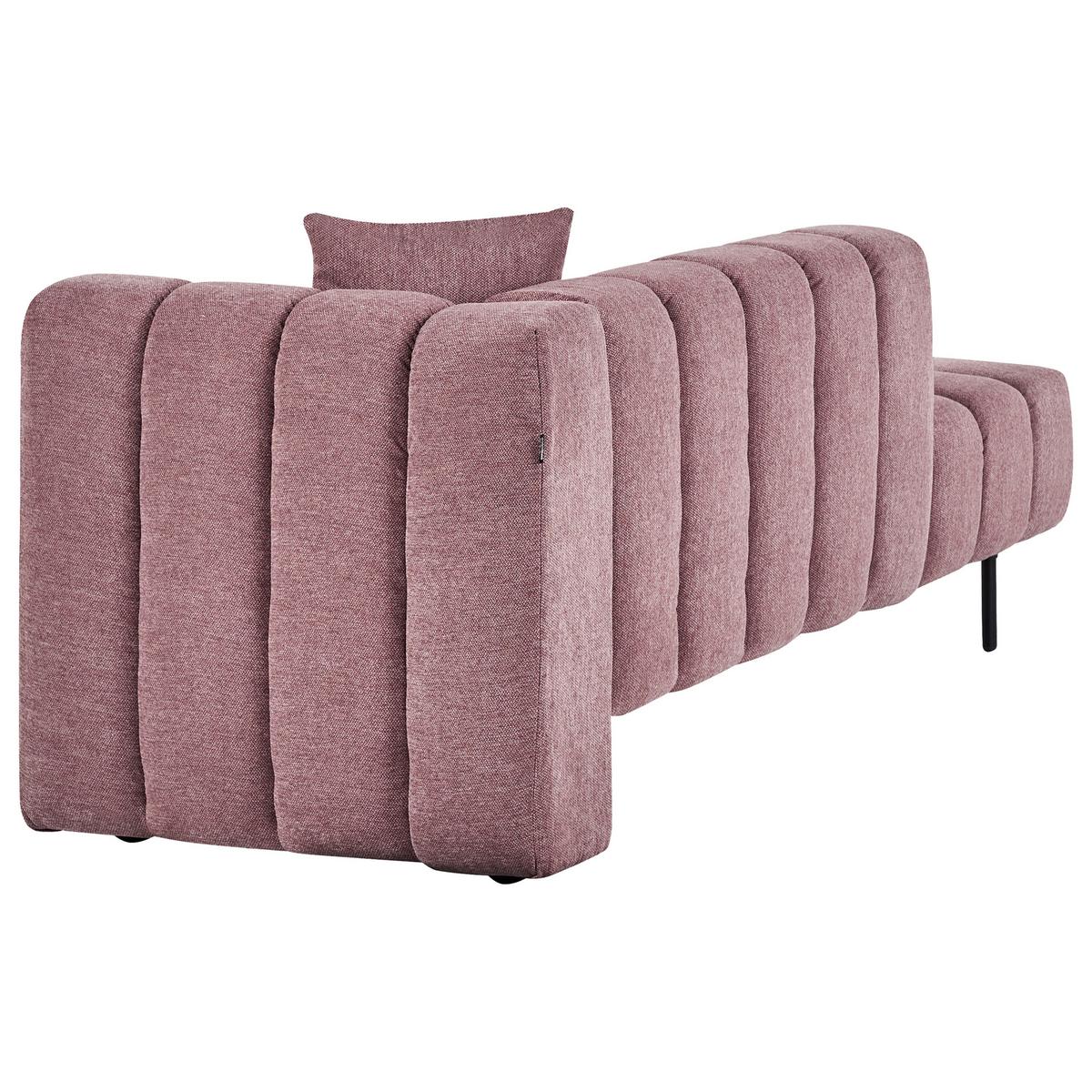 CHAISELONGUE-RECHTSSEITIGE Stoff Rosa Lannils - Pink/Schwarz, Textil (173/73/79cm) - Beliani