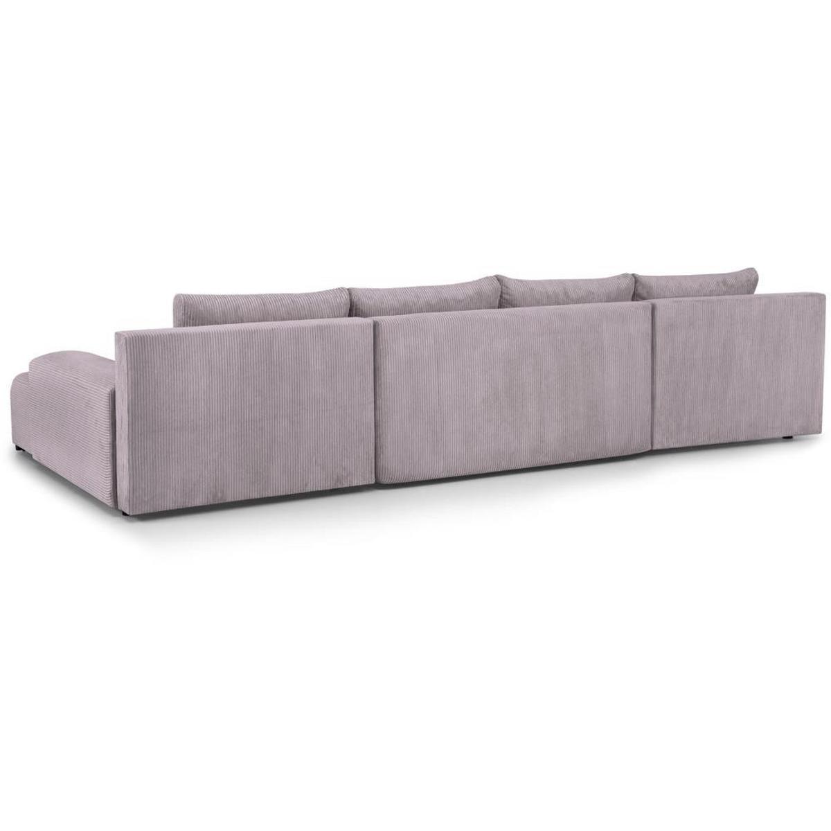 WOHNLANDSCHAFT Benny U rosa - Schwarz/Rosa, Textil/Metall (350/85/186cm) - Beautysofa