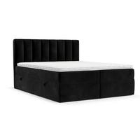 BOXBETT Bari 140/200 cm Schwarz im Kronos Stoff - Schwarz, Holz/Holzwerkstoff (140/200cm) - AltaBeds