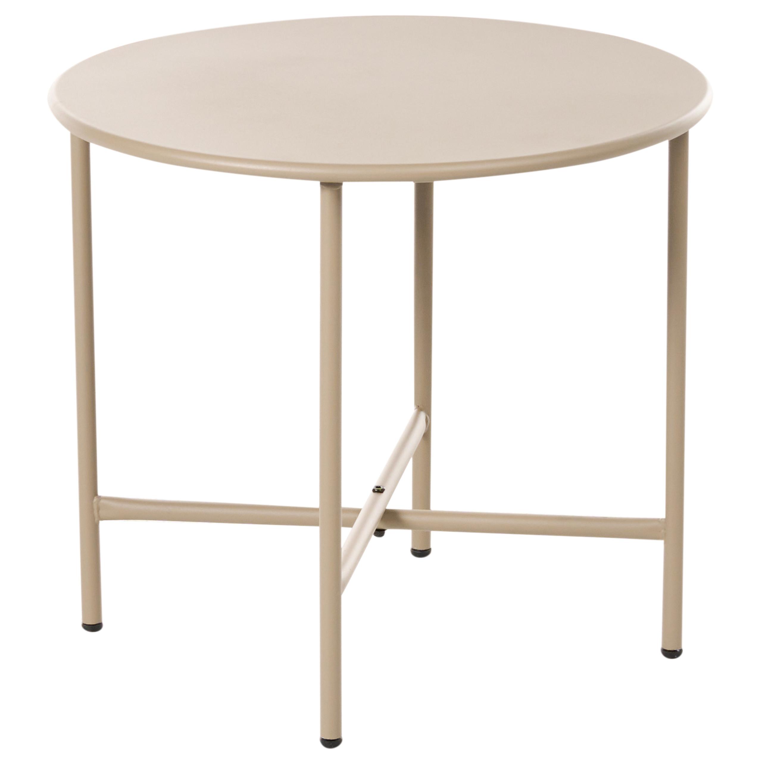 BISTROTISCH 50/50 cm Metall Beige Ovaro - Beige, Metall (50/50/45cm) - Beliani