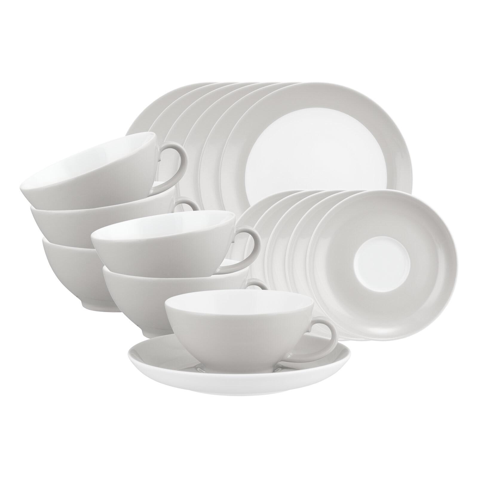 TEESERVICE Liberty Pure Colors New Grey 18-tlg. - Grau, Keramik (2/2/2cm) - Seltmann Weiden