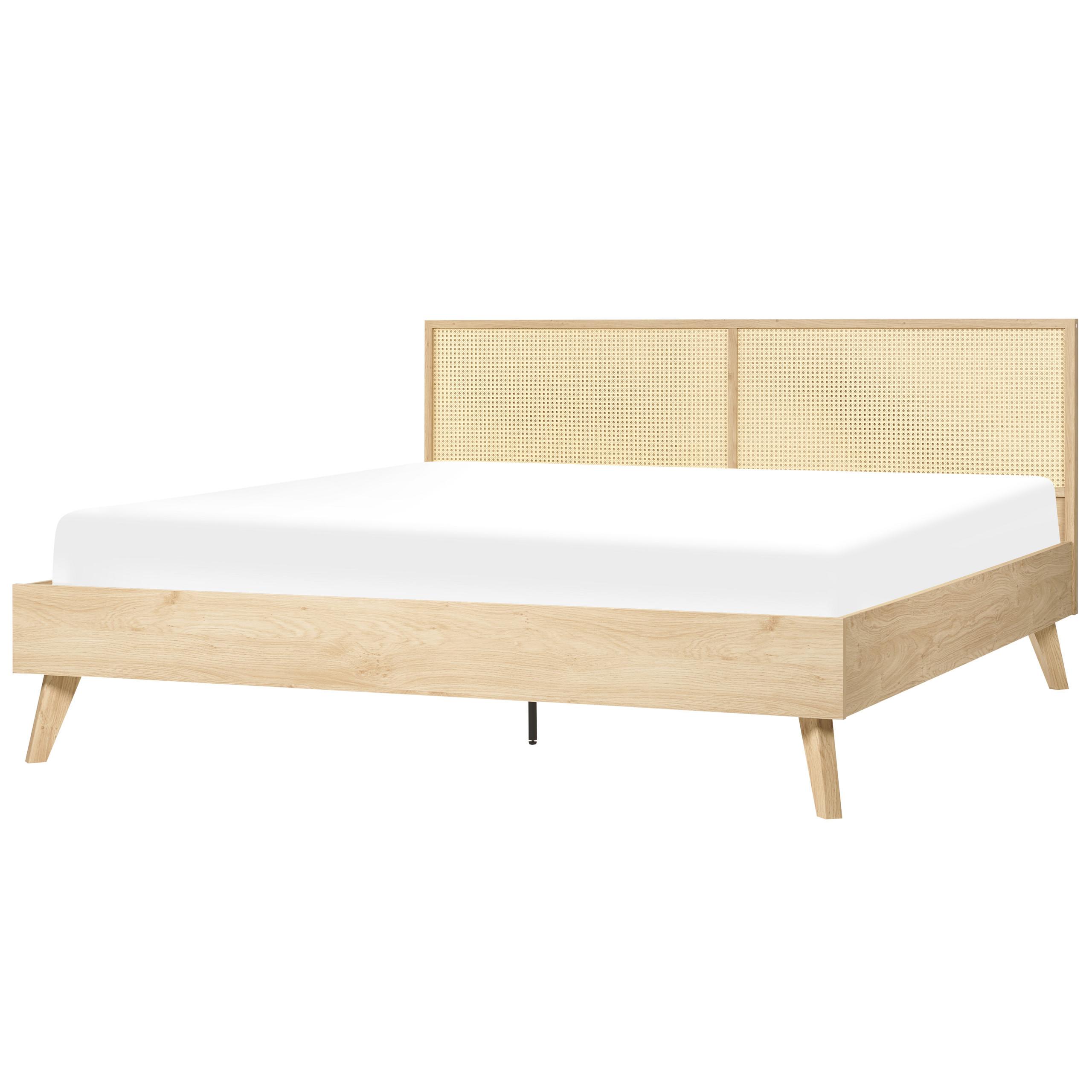 BETT 180/200cm Heller Holzfarbton Monpazier - Hellbraun, Naturmaterialen (180/200cm) - Beliani