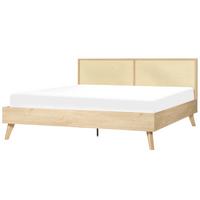 BETT 180/200cm Heller Holzfarbton Monpazier - Hellbraun, Naturmaterialien (180/200cm) - Beliani