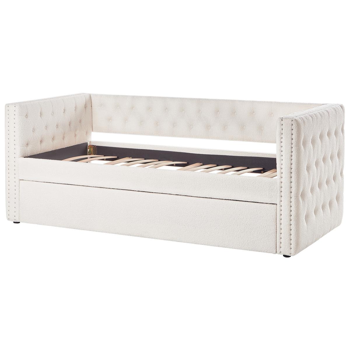 TAGESBETT Weiß 90-200 cm Gassin - Weiß, Holz/Textil (90/200cm) - Beliani