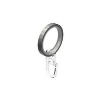FLACHRINGE MIT EINLAGE UND FALTENHAKEN FÜR GARDINENSTANGEN 16 mm Ø, Edelstahl-Optik, Packung 10 Stück - Edelstahlfarben, Metall (16cm) - INTERDECO