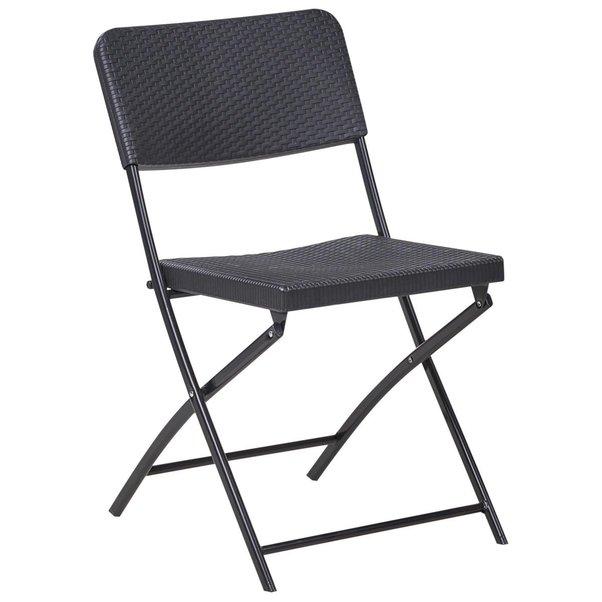 BISTRO-SET klappbar Schwarz Trappeto - Schwarz, Kunststoff - Beliani