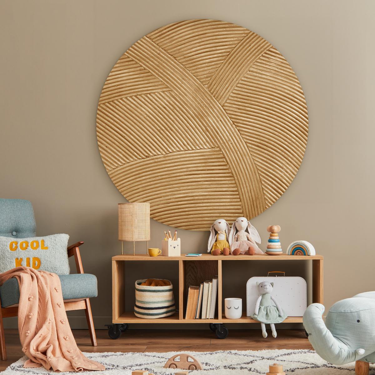 WANDBILD Struktur - Natur - Kunst - Rattan Wandbild 120x120 cm - Naturfarben, Kunststoff (120/120cm) - MuchoWow