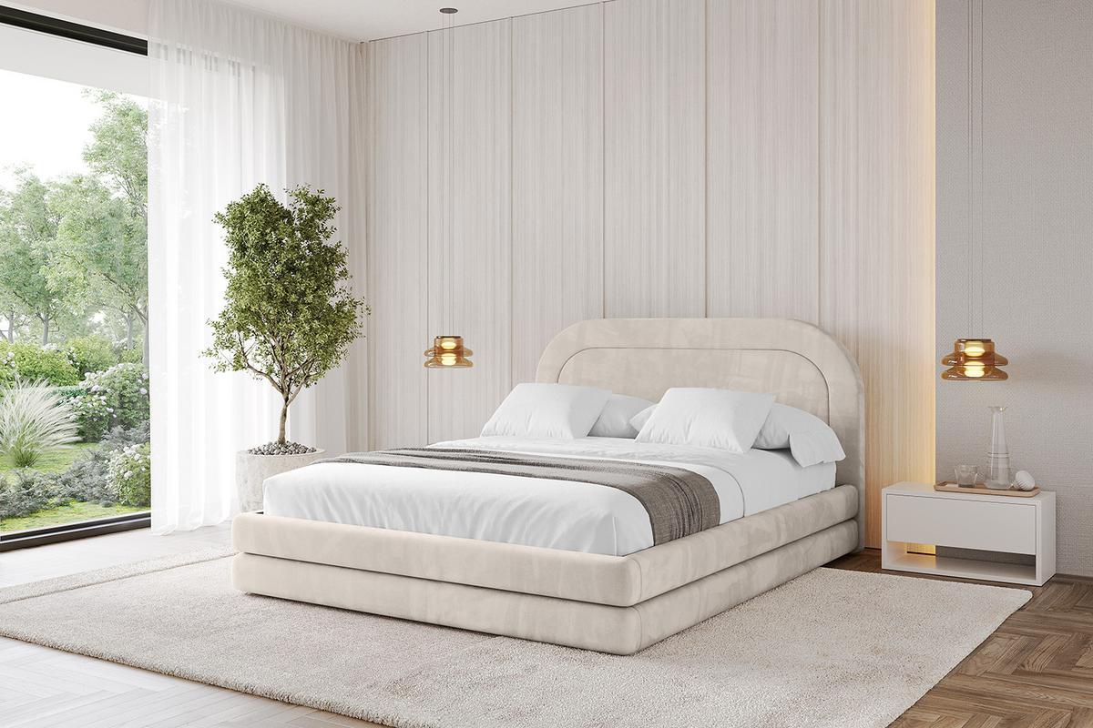 POLSTERBETT mit Bettkasten und Lattenrost, Bett mit Matratze H3/H4 - LERIS 180x200 Beige - Beige, Holzwerkstoff/Textil (180/200cm) - ALTDECOR
