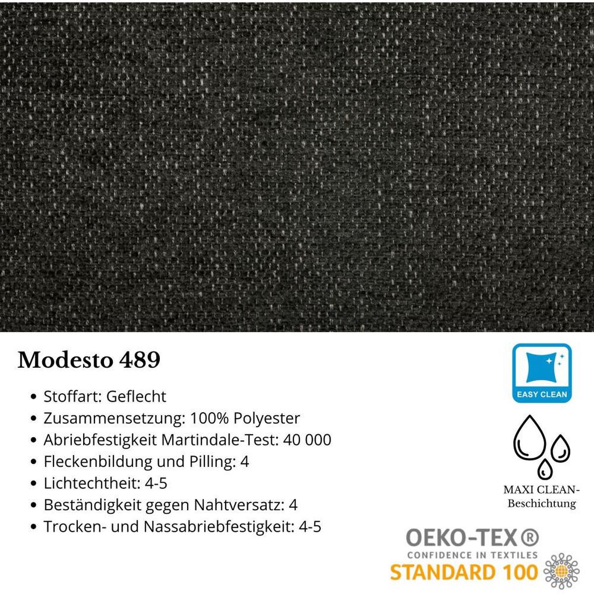 ECKSCHLAFSOFA Sycylia rechts dunkelgrau - Dunkelgrau/Schwarz, Textil (244/165cm) - Beautysofa