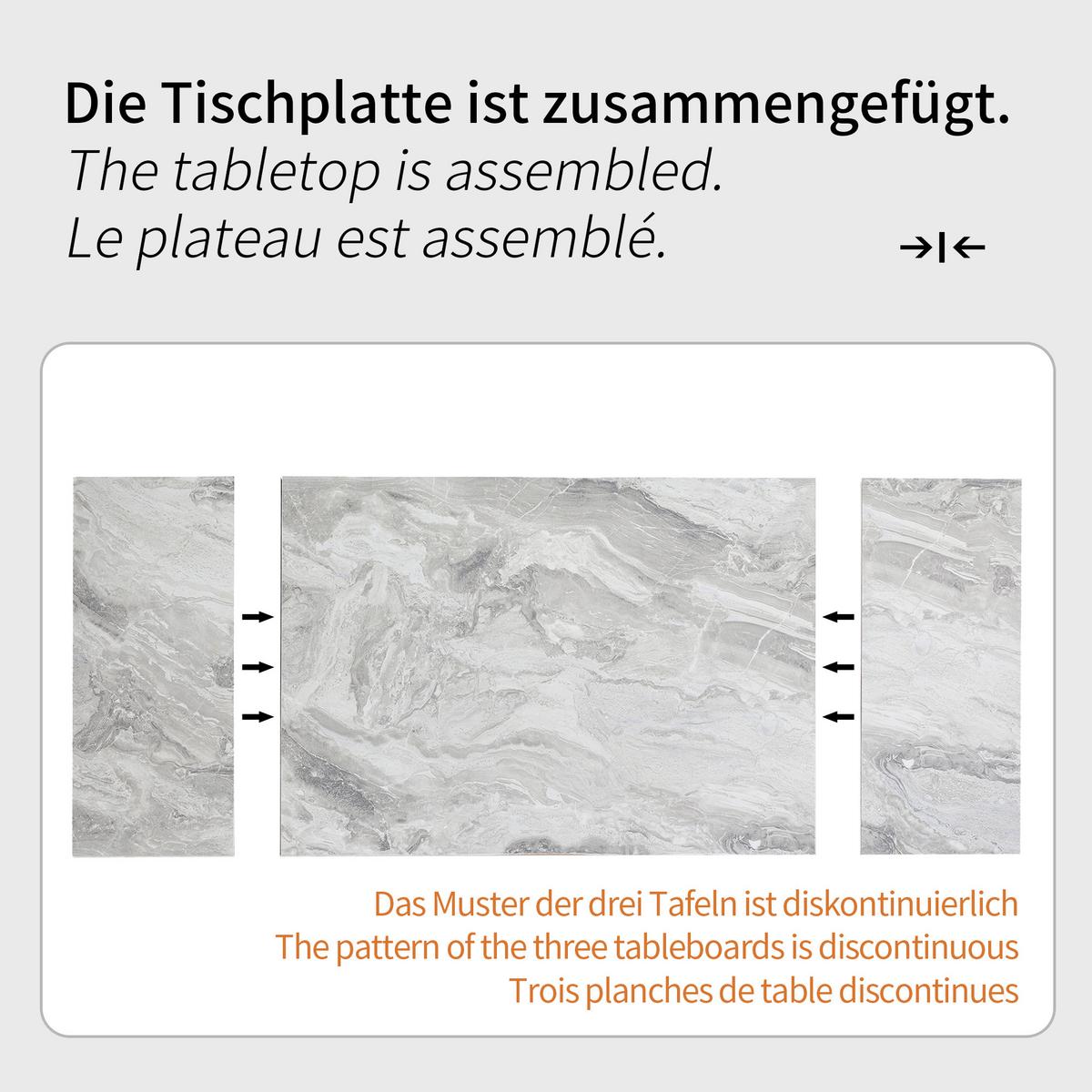 ESSTISCH ausziehbar 99–159 cm in Grau Marmor-Optik - Weiß, Holzwerkstoff (74/99/77cm) - Urban Meuble