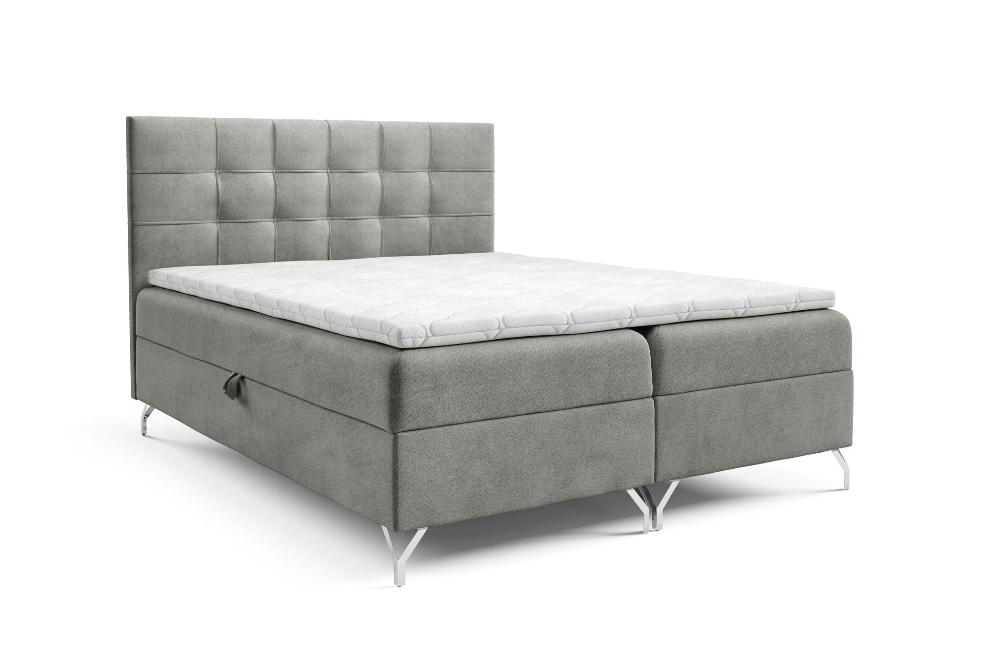 BOXBETT Candela Premium - Grau, Holzwerkstoff/Textil (140/200cm) - Fun Möbel