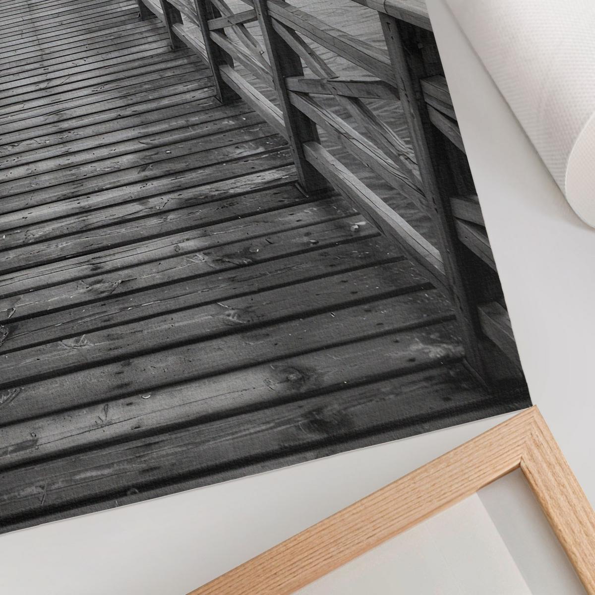 POSTER - 29x42 cm - Minimum - Schwarzer Steg - Grau, Textil (29/42/0.1cm) - TULUP