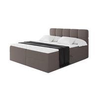 BOXBETT mit Matratze H4 - FAMA - 160x200 cm Braun Quelle - Braun, Holzwerkstoff (160/200cm) - ALTDECOR