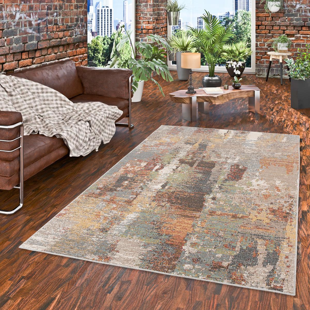 DESIGNER IN UND OUTDOOR TEPPICH VINTAGE MUSTER - Naturfarben, Textil (120/170cm) - Pergamon