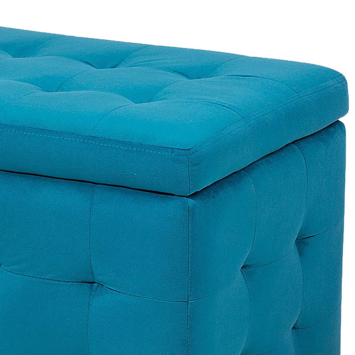 TRUHENBANK Michigan 42/72/40 cm - Türkis, Textil (72/40/42cm) - Beliani