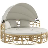 GARTENMÖBEL-SET mit klappbarem Verdeck, für Outdoor, Creme - Creme, Kunststoff - Outsunny