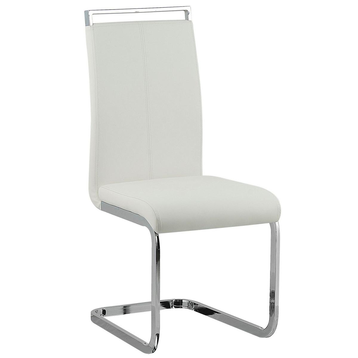 ESSZIMMERSTUHL 2er-Set Kunstleder Weiß Greedin - Weiß, Textil/Metall (42/99/50cm) - Beliani