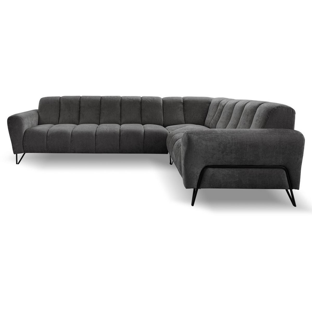 ECKSOFA Volare ohne Schlaffunktion Anthrazit links - Anthrazit/Schwarz, Textil/Metall (295/235cm) - Beautysofa