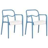 GARTENSTUHL 2er Set Kunststoff Blau Thasos - Blau, Kunststoff (57/80/57cm) - Beliani