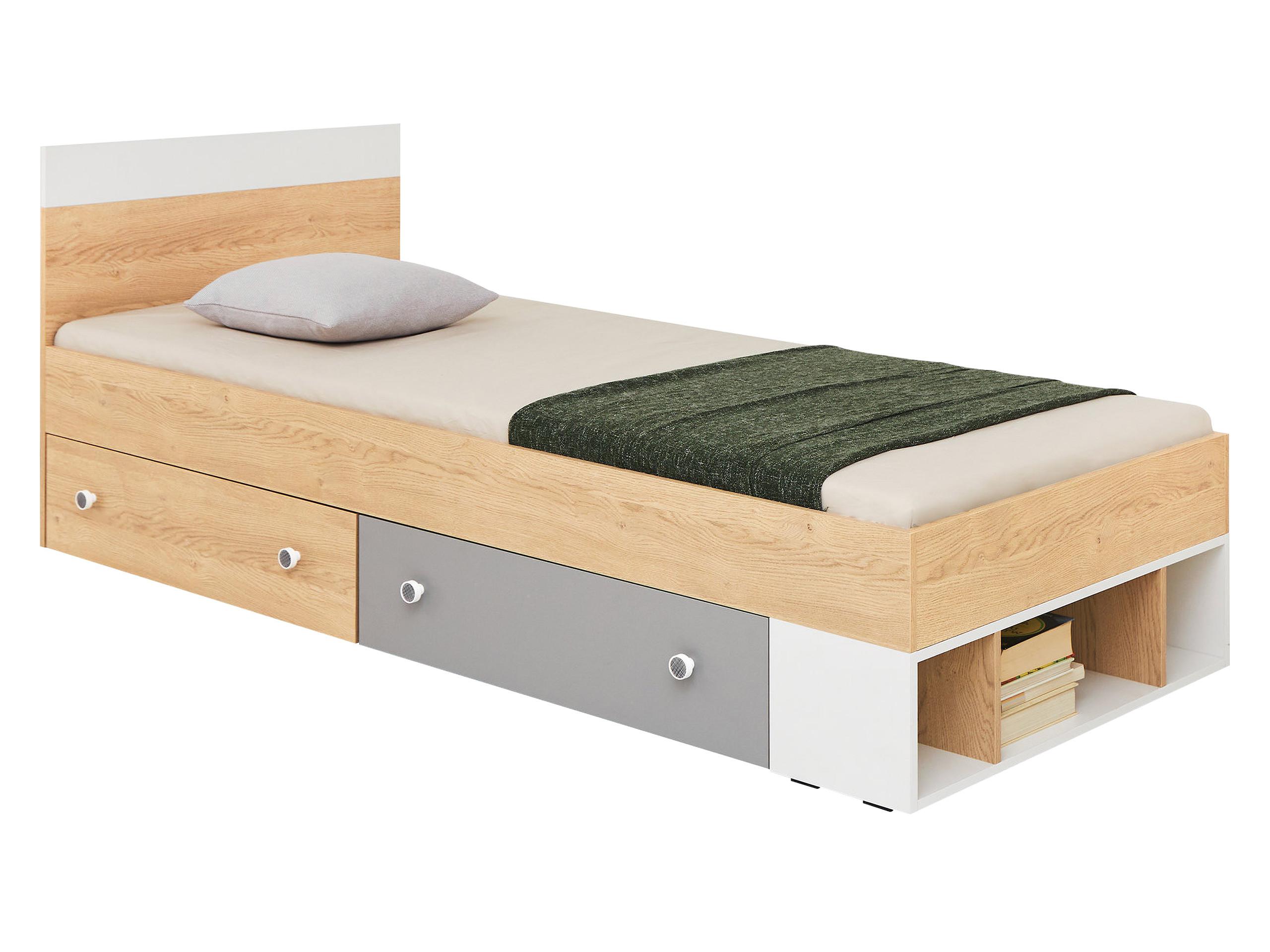 JUGENDBETT Pixel PX14/15 L/P - Eichefarben/Weiß, Holzwerkstoff (90/200cm) - MIRJAN24