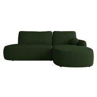 ECKSOFA Loridu O Cord, Seite: Rechts - Dunkelgrün/Schwarz, Holz/Kunststoff (274/174cm) - MIRJAN24