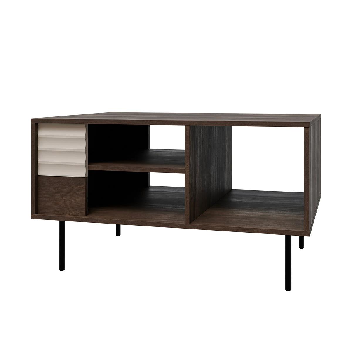 COUCHTISCH Astra Dunkles Holz und Kaschmir - Beige, Holzwerkstoff (60/96.6/55cm) - Petits-meubles