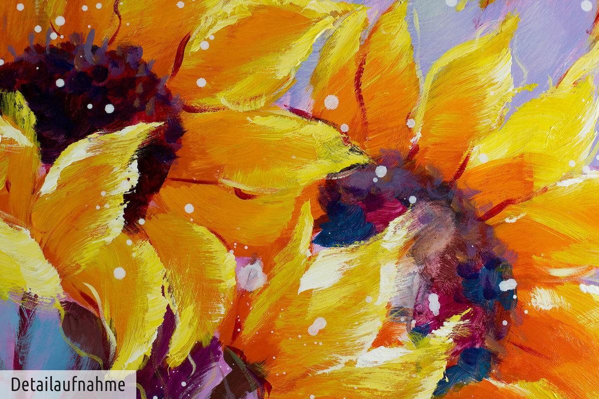 ACRYLBILD HANDGEMALT 150/50 cm - Gelb/Orange, Holz/Textil (150/50cm) - KUNSTLOFT