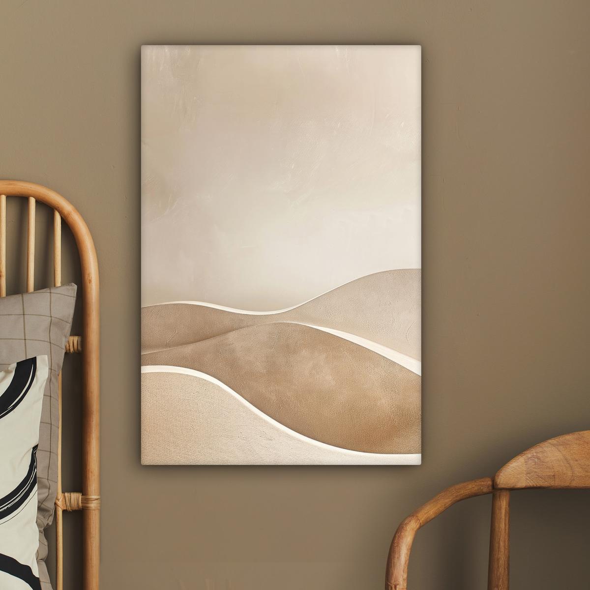 LEINWANDBILD Beige - Natur - Abstrakt - Modern Wanddeko 40x60 cm - Beige, Textil (40/60cm) - MuchoWow