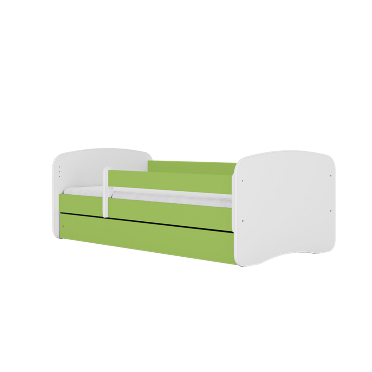 KINDERBETT ohne Muster mit Schublade und Matratze Grün 160/80 - Grün, Holzwerkstoff (80/160cm) - RAUMHIRSCH FURNITURE
