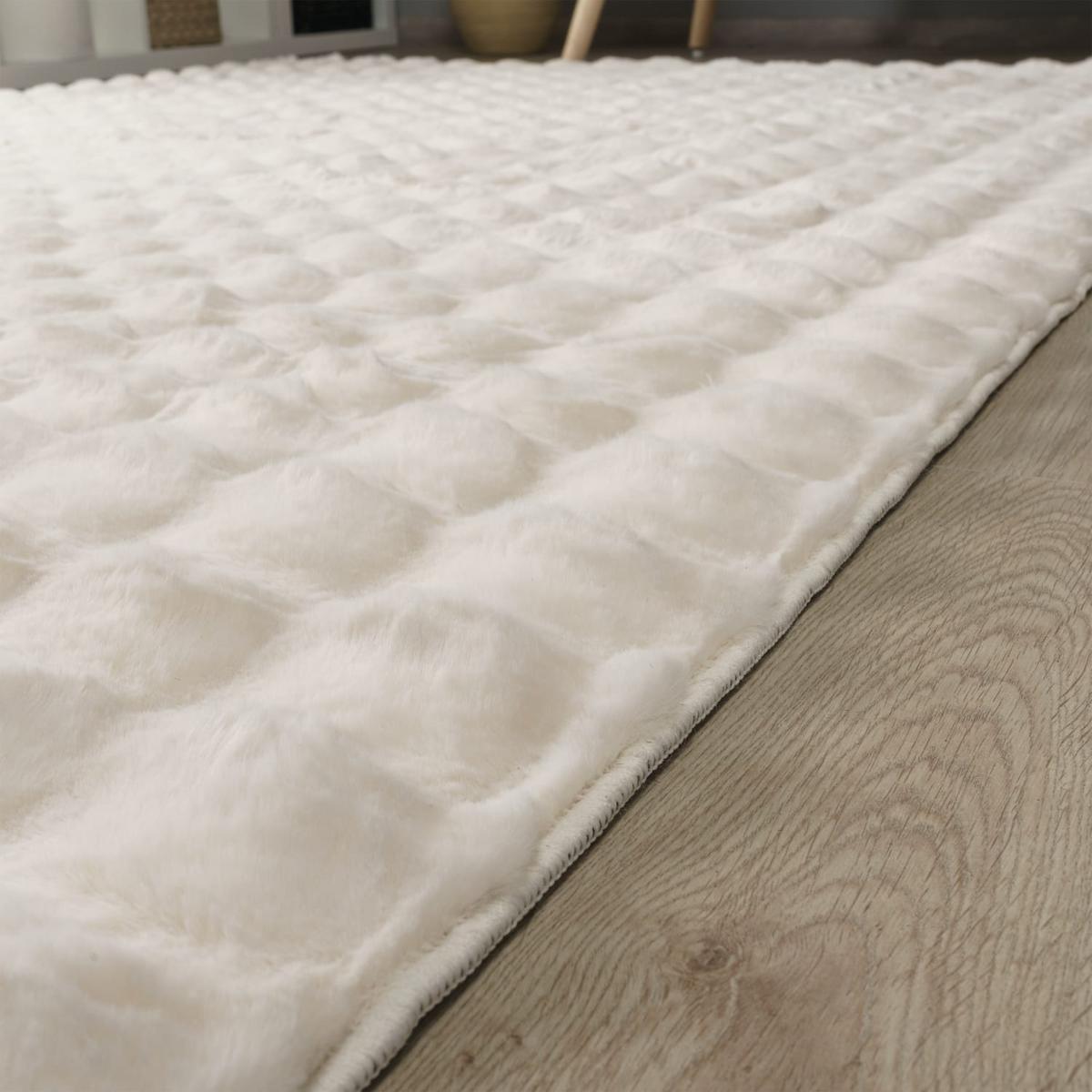HOCHFLORTEPPICH Rauten Creme 120 x 160 cm - Creme, Kunststoff (120/160cm) - TT Home