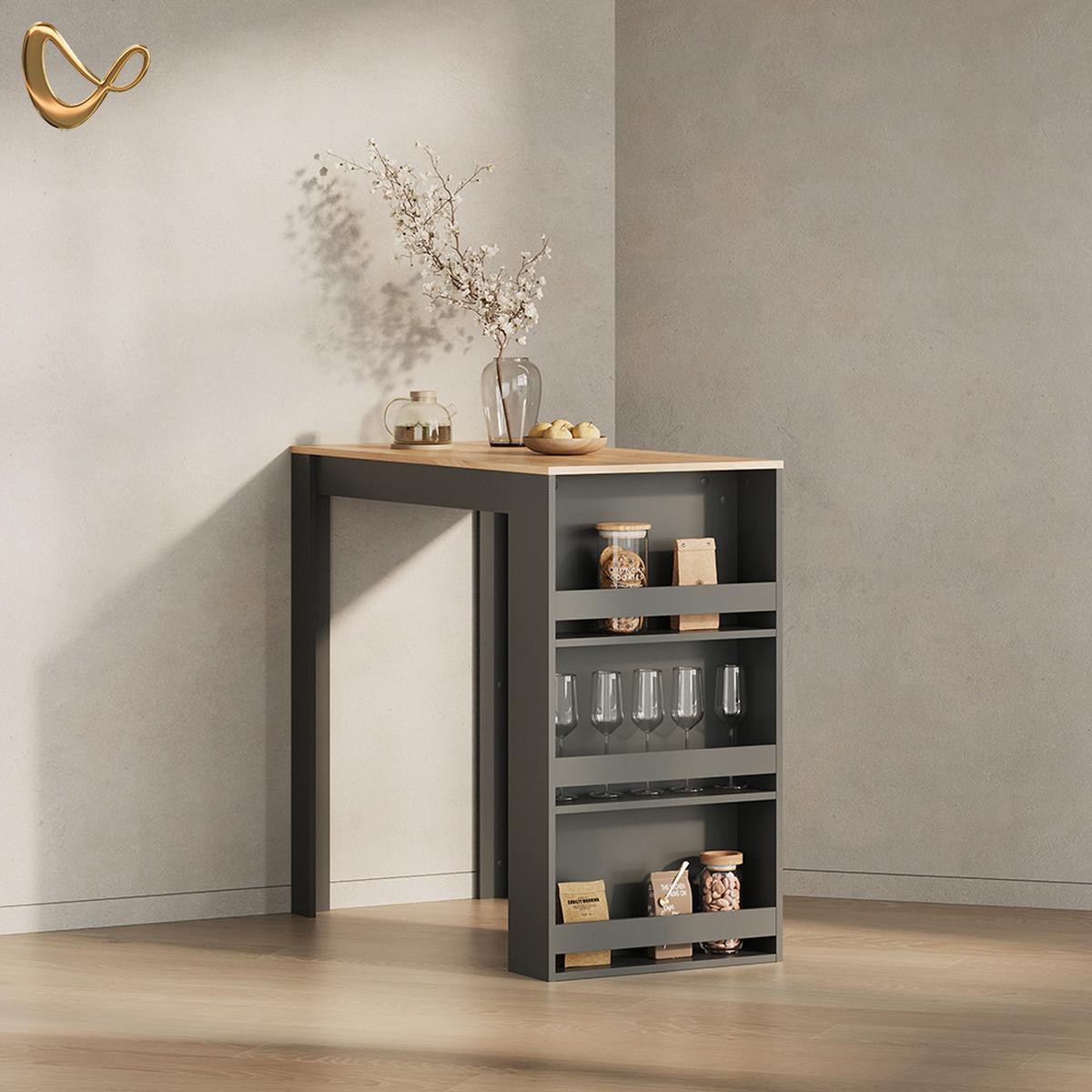 BARTISCH Regusa Goldkraft Eiche/Anthrazit 57 x 117 cm - Honigeiche/Anthrazit, Holzwerkstoff (117/57/106cm) - Livinity®