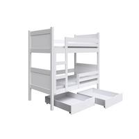 ETAGENBETT MIA mit Bettkasten 80x180 cm Weiß - Weiß, Holz (80/180cm) - MASSENO