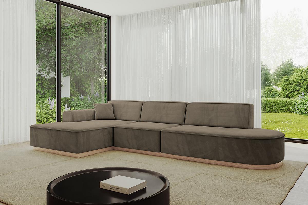 ECKSOFA Ottomane Links IREA-L2 - 328x171x83 cm Braun - Braun, Holzwerkstoff/Textil (328/171cm) - ALTDECOR