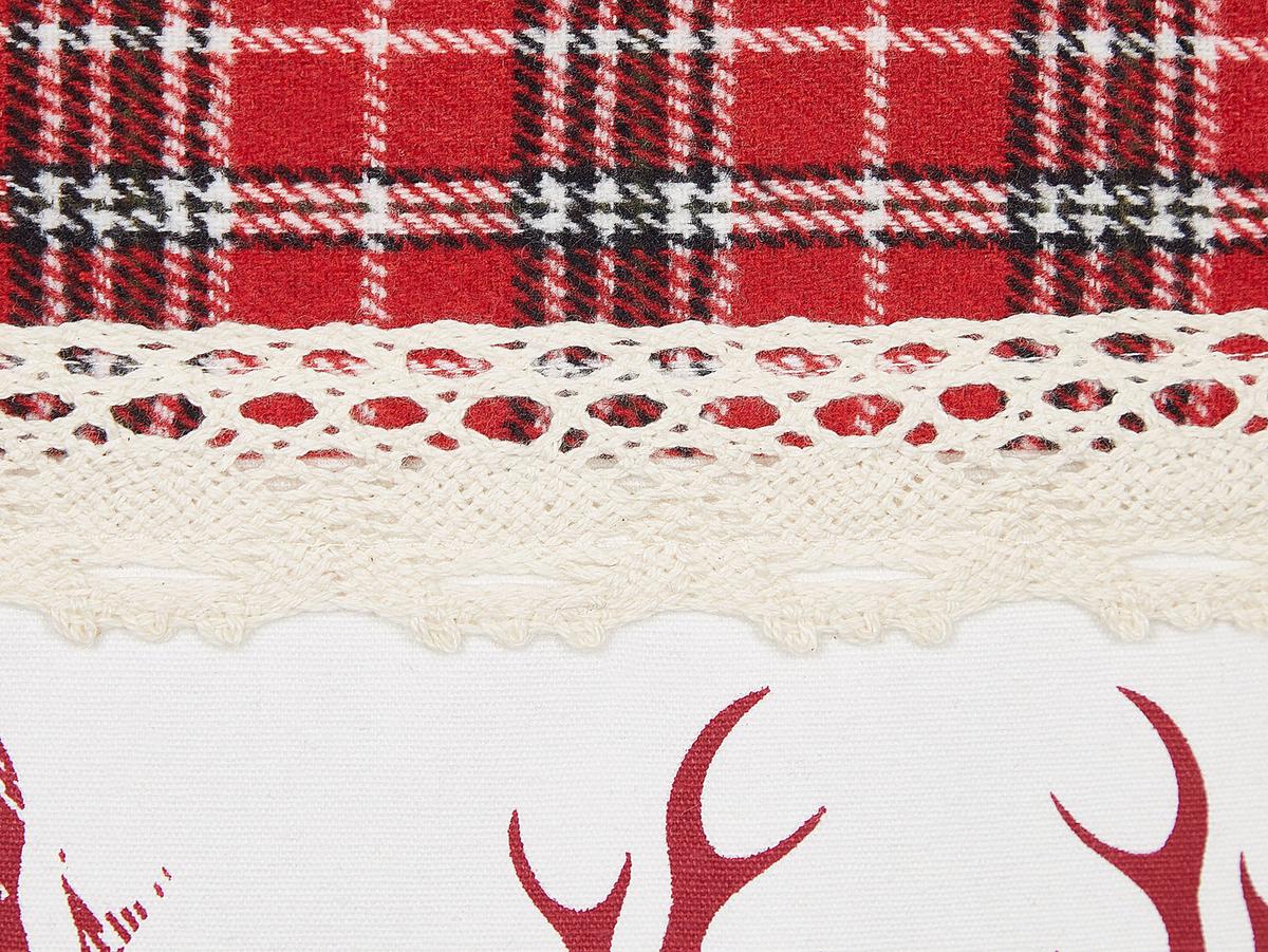 DEKOKISSEN 2er-Set Rot 45/45 cm Robbie - Rot, Naturmaterialien/Textil (45/45cm) - Beliani