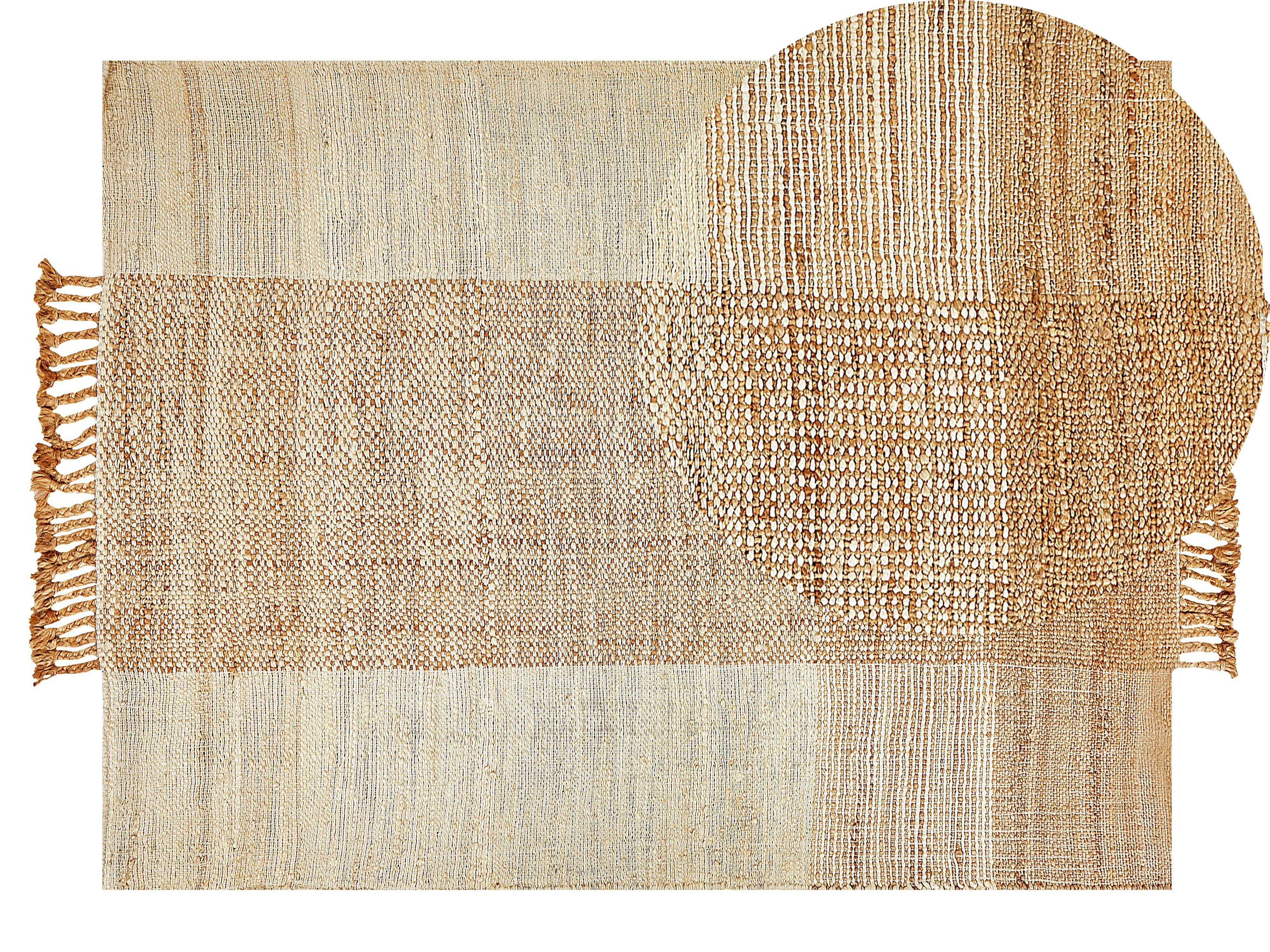 TEPPICH geflochten Hamzalar 200/140 cm - Beige, Naturmaterialien (140/200cm) - Beliani