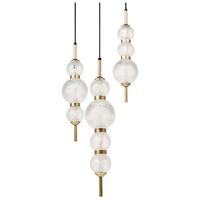 HÄNGELEUCHTE Gold Aras - Transparent/Goldfarben, Glas (30/30/130cm) - Beliani