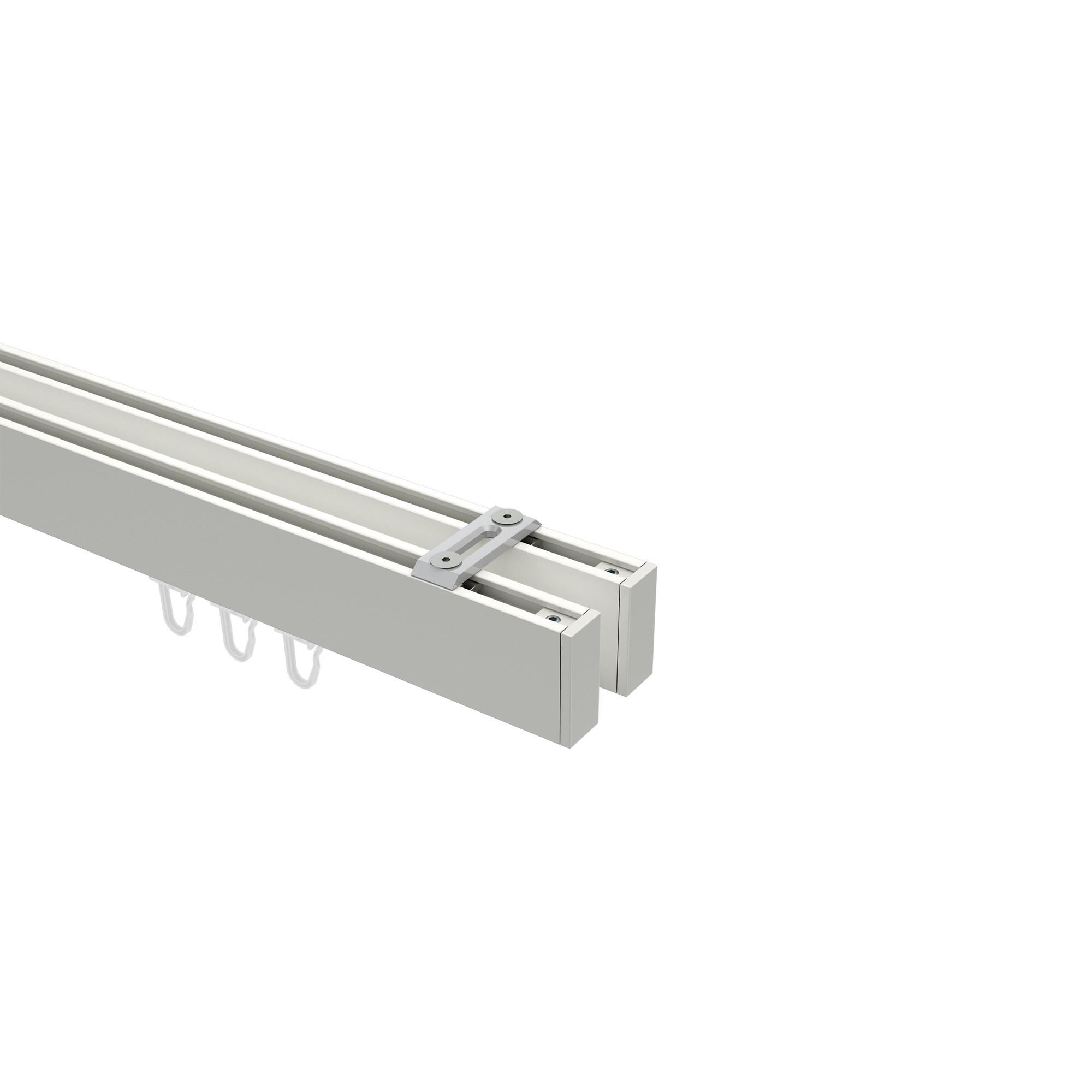 GARDINENSTANGE INNENLAUF Smartline Paxo 240 cm (geteilt in 2 x 120 cm), 2-läufig, 14x35 mm Weiß - Weiß, Metall (240cm) - INTERDECO