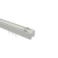 GARDINENSTANGE INNENLAUF Smartline Paxo 240 cm (geteilt in 2 x 120 cm), 2-läufig, 14x35 mm Weiß - Weiß, Metall (240cm) - INTERDECO