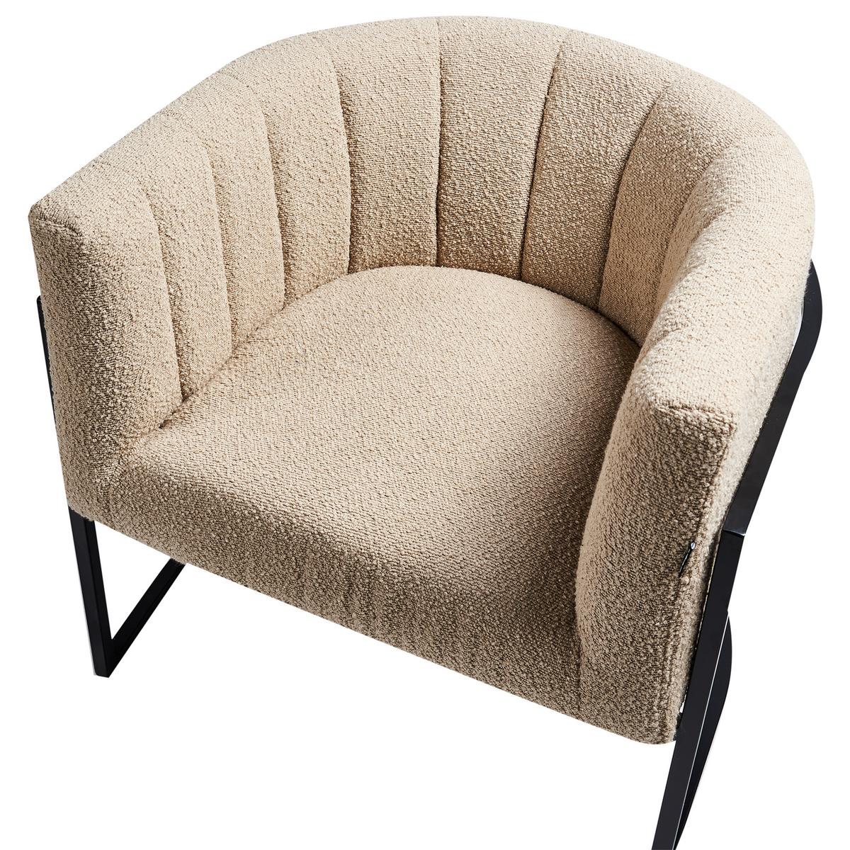SESSEL Beige Larvik II - Beige/Schwarz, Textil (73/72/66cm) - Beliani