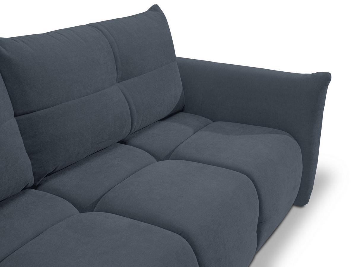 BETTSOFA MODA Blau Chenille-Stoff mit Schlaffunktion - Blau, Holz (245/86/110cm) - MASSENO