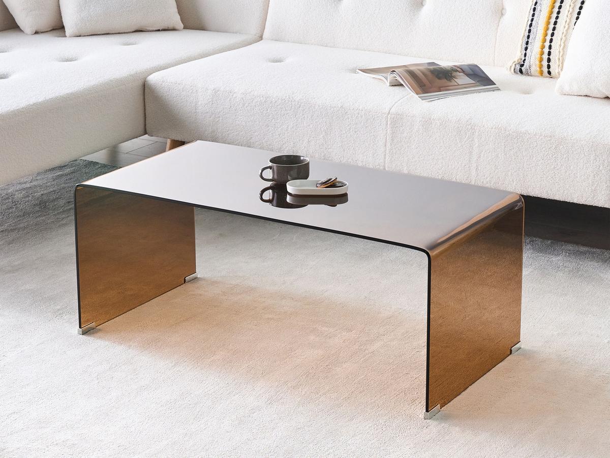 COUCHTISCH Braun Kendall - Braun, Glas (100/50/40cm) - Beliani