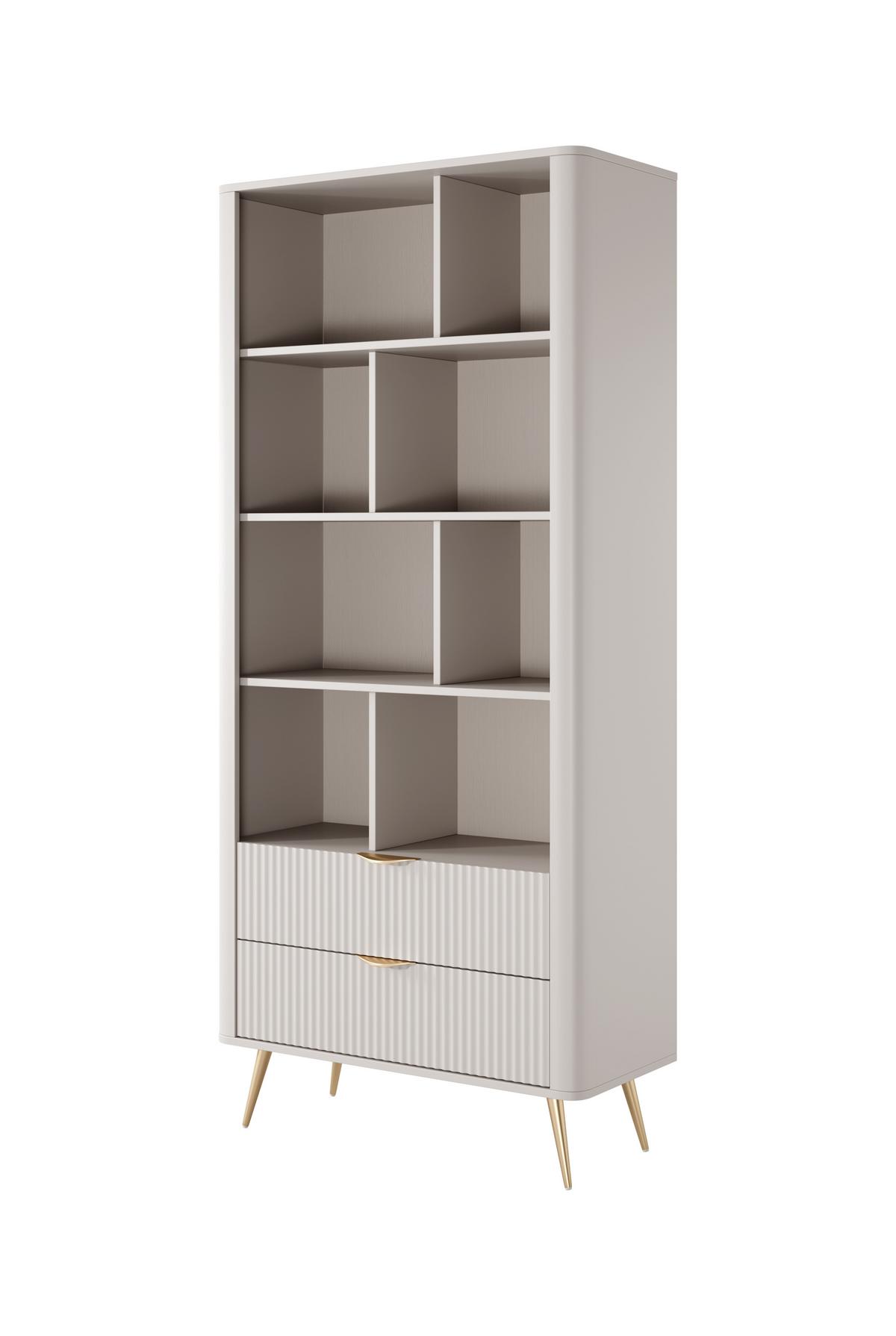 BÜCHERREGAL LANTANA 88,2x38x193,8 cm, Regal Beige - Beige, Holzwerkstoff (88.2/193.8/38cm) - MASSENO