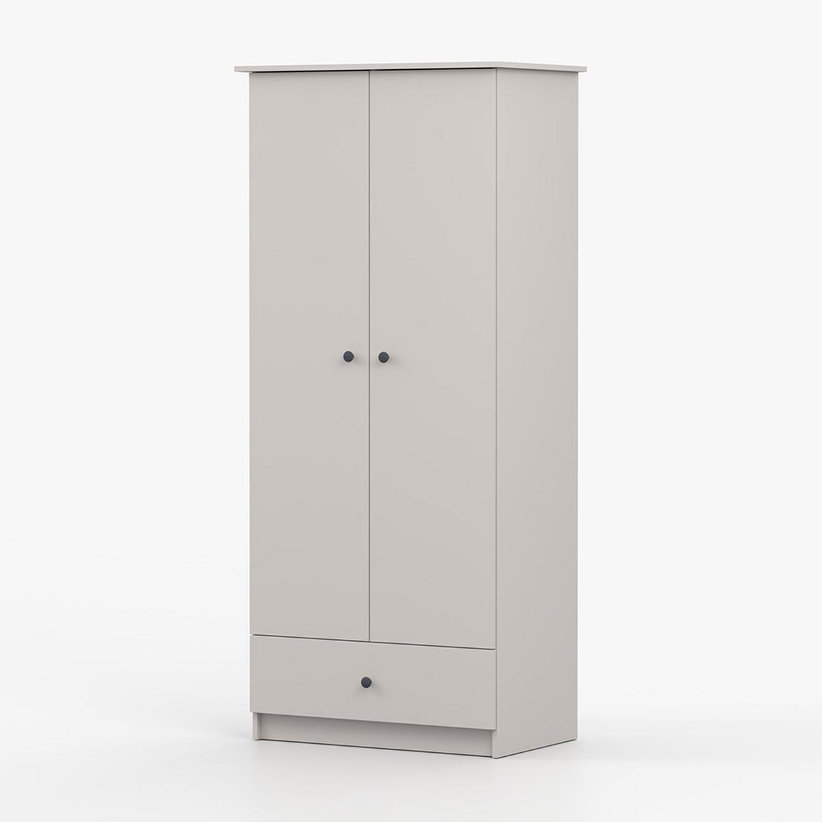 DREHTÜRENSCHRANK 85,5/193/53 cm 2-türig Olaf II Kaschmir + anthrazit Griffe - Kaschmir/Anthrazit, Holzwerkstoff/Metall (85.5/193/53cm) - imoebel24