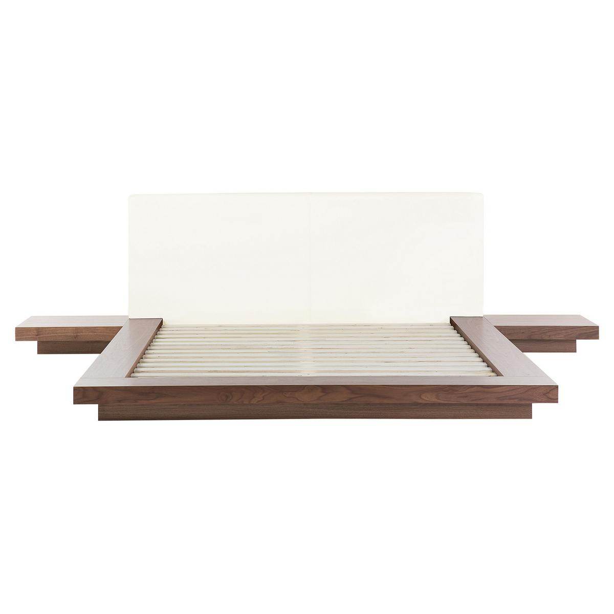 BETT mit Lattenrost 160x200 cm Heller Holzfarbton Zen - Braun, Holzwerkstoff (160/200cm) - Beliani