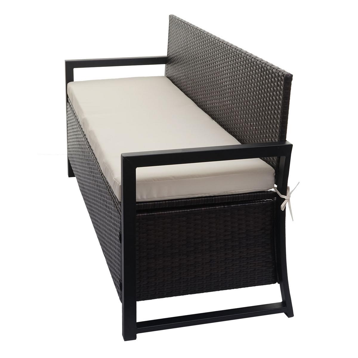 SITZBANK Braun, Cremeweiß - Braun/Weiß, Kunststoff (164/87/57cm) - MCW